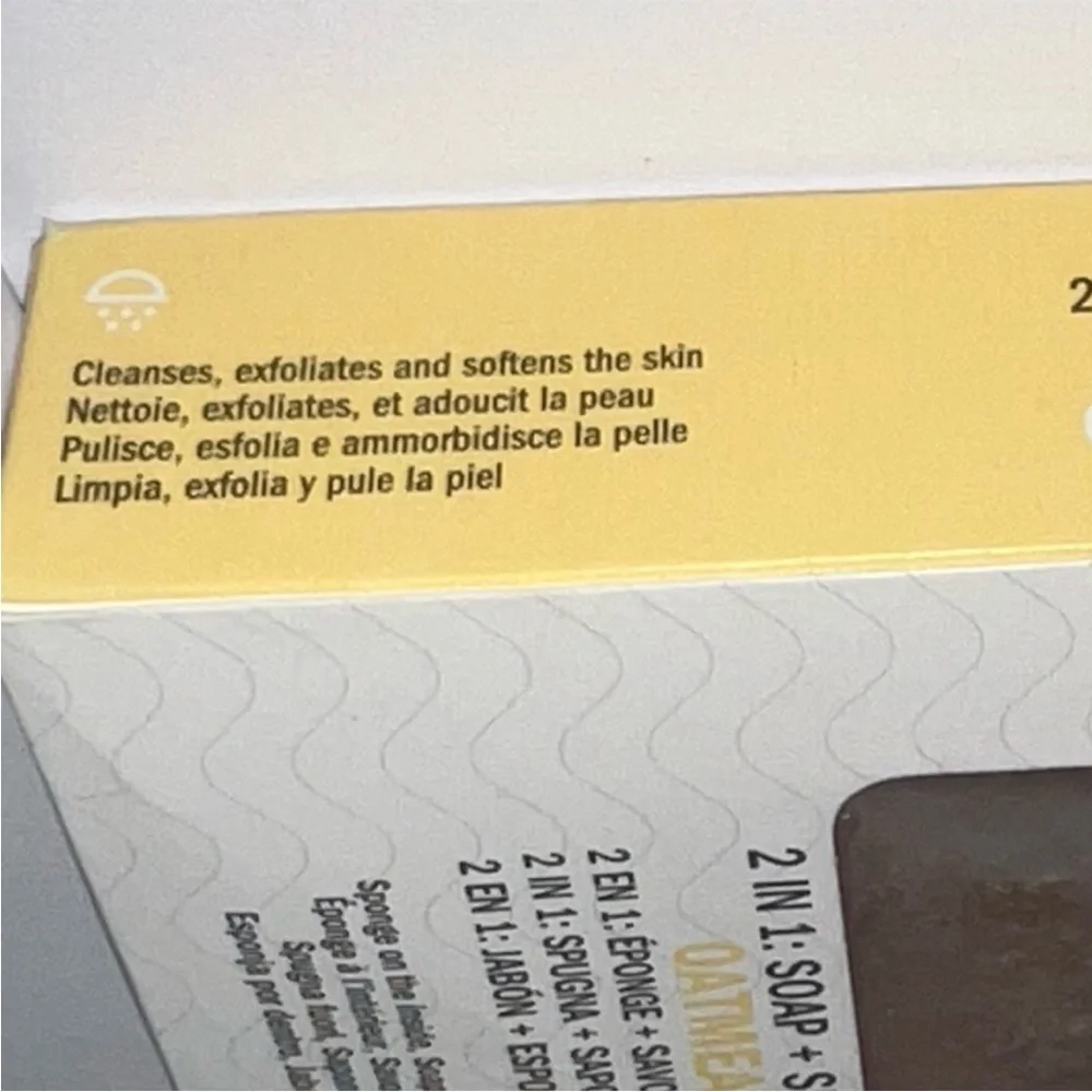 Afterspa 2 in 1 Exfoliating Oatmeal Soap + Bath Sponge New in Box